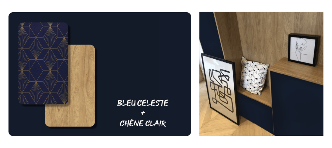 Bleu Céleste + Chêne Clair